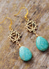Boho Earrings, Dangle Earrings, Blue Amazonite, Illuminati